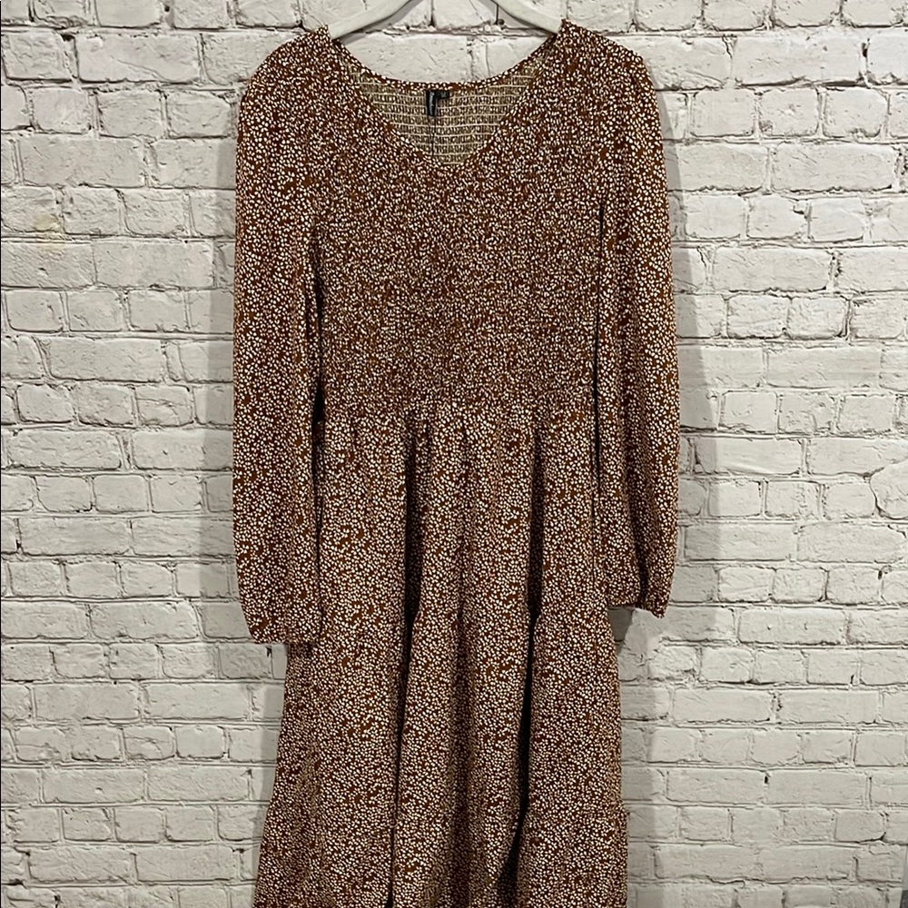 Annebouti Floral Long Sleeve Maci Dress Boho Medium